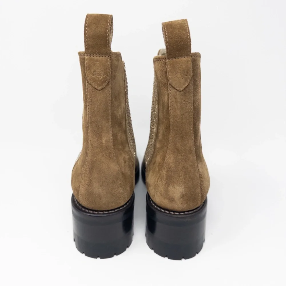 The Office of Angela Scott Ms. Kate Rustic Cedar Suede Sparkle Stretch 37.5 - Picture 5 of 8